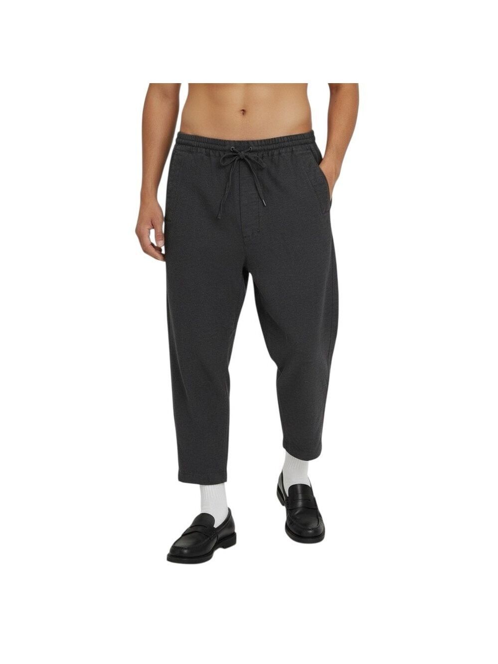 Chapter A/W 2015 Dark Gray Cropped Drawstring Trousers Men’s 36 Linen Blend